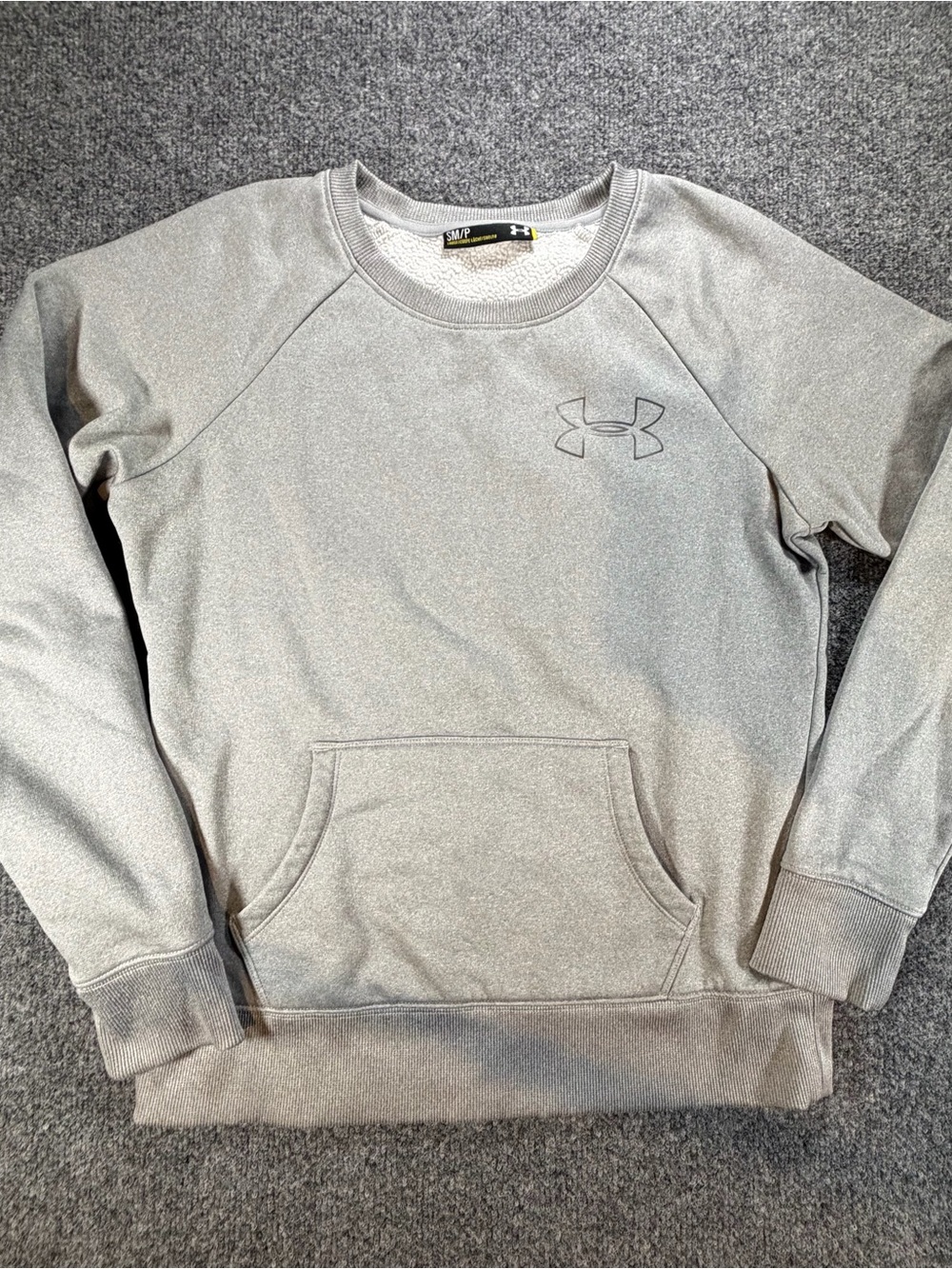 Under Armour Woman’s Gray Fleece Crewneck Logo Sweatshirt Size S